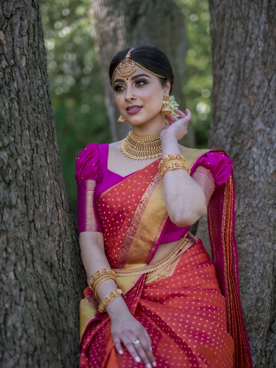 Kanchi Semi Silk Maroon Saree